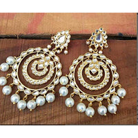 Etnico Traditional Metal Gold Plated and Pearl Chand Bali Earrings for Women & Girls, (E2855W)