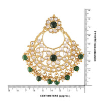 Etnico18K Gold Plated Traditional Big Chandbali Earrings studded with Kundan & Stone for Women/Girls (E2862G)