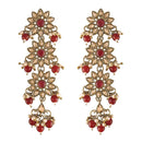 EtnicoTraditional Gold Plated With Stunning Antique Finish Kundan & Pearl Earrings for Women/Girls (E2866FLM)