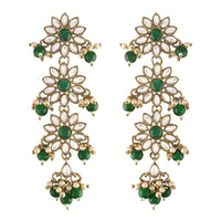 EtnicoTraditional Gold Plated With Stunning Antique Finish Kundan & Pearl Earrings for Women/Girls (E2866G)