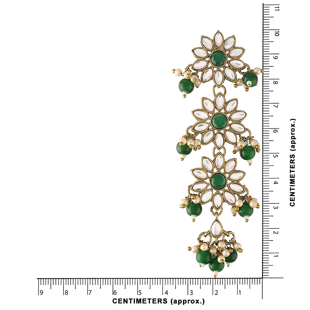 EtnicoTraditional Gold Plated With Stunning Antique Finish Kundan & Pearl Earrings for Women/Girls (E2866G)