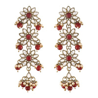 EtnicoTraditional Gold Plated With Stunning Antique Finish Kundan & Pearl Earrings for Women/Girls (E2866M)