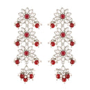 EtnicoTraditional Silver Plated With Stunning Antique Finish Kundan & Pearl Earrings for Women/Girls (E2866ZM)