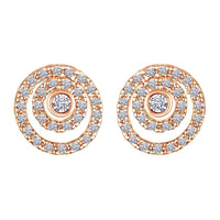 EtnicoRose Gold Plated CZ American Diamond Embellished Round Stud Earrings for Women (E2872)