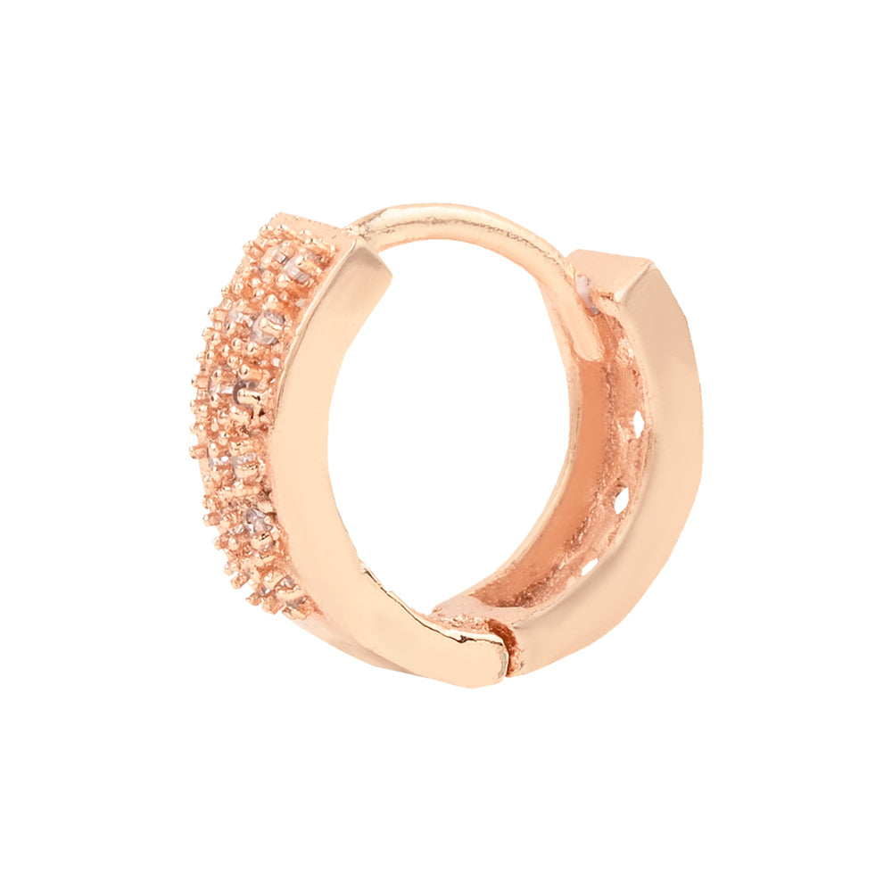 Etnico Valentine's Special Rose Gold-Plated AD Stone Contemporary Studs Earrings for women (E2966)