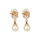 Etnico Valentine's Special Rose Gold-Plated AD Stone Contemporary Studs Earrings for women (E2967)