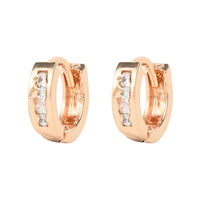 Etnico Valentine's Special Rose Gold-Plated AD Stone Contemporary Studs Earrings for women (E2969)