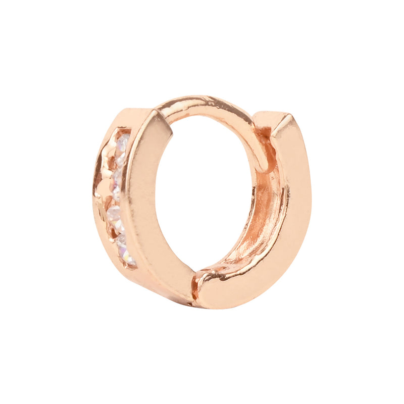 Etnico Valentine's Special Rose Gold-Plated AD Stone Contemporary Studs Earrings for women (E2969)