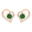 Etnico Valentine's Special Rose Gold-Plated Heart Shaped Studs for Women (E2972G)