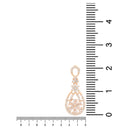 Etnico Valentine's Special Rose Gold Plated & White AD Studded Drop Earrings for Women (E2976)