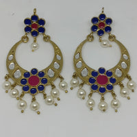 Midas Touch Gold Plated Meenakari & Kundan Dangler Earrings