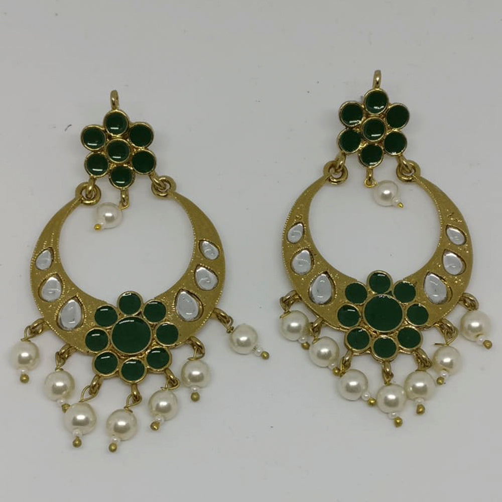 Midas Touch Gold Plated Meenakari & Kundan Dangler Earrings