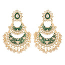 Etnico Women's Gold Plated Intricately Designed Traditional Meenakari Earrings Glided with Kundans & Pearls (E3003G)