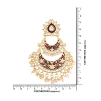 Etnico Women's Gold Plated Intricately Designed Traditional Meenakari Earrings Glided with Kundans & Pearls (E3003M)