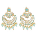 Etnico Gold Plated Traditional Handcrafted Pearl Kundan Beaded Chandbali Earrings for Women/Girls (E3030Sb)