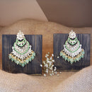 Etnico Gold Plated Traditional Handcrafted Pearl Kundan Beaded Chandbali Earrings for Women/Girls (E3033Min)