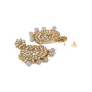 Etnico Gold Plated Traditional Meenakari Kundan & Stone Studded Chandbali Earrings For Women (E3059Gr)