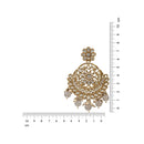 Etnico Gold Plated Traditional Meenakari Kundan & Stone Studded Chandbali Earrings For Women (E3059Gr)