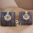 Etnico Gold Plated Traditional Meenakari Kundan & Stone Studded Chandbali Earrings For Women (E3059M)