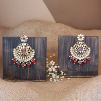 Etnico Gold Plated Traditional Meenakari Kundan & Stone Studded Chandbali Earrings For Women (E3059M)