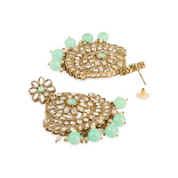 Etnico Gold Plated Traditional Meenakari Kundan & Stone Studded Chandbali Earrings For Women (E3059Sb)