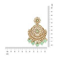 Etnico Gold Plated Traditional Meenakari Kundan & Stone Studded Chandbali Earrings For Women (E3059Sb)
