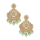 Etnico Gold Plated Traditional Meenakari Kundan & Stone Studded Chandbali Earrings For Women (E3059Sb)