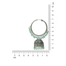 Etnico Silver Plated Traditional Handcrafted Mint Pearl Jhumki Earrings for Women/Girls(E3060ZMin)