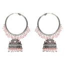Etnico Silver Plated Traditional Handcrafted Pearl Jhumki Earrings for Women/Girls(E3060ZPi)