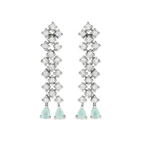 Etnico Valentine's Special Silver Plated Glittering Crystal AD Stone Dangle & Drop Earrings for Women & Girls (E3065ZMin)