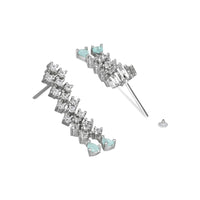 Etnico Valentine's Special Silver Plated Glittering Crystal AD Stone Dangle & Drop Earrings for Women & Girls (E3065ZMin)