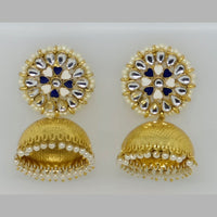 Midas Touch Gold Plated Meenakari & Kundan Jhumki Earrings