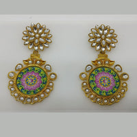 Midas Touch Gold Plated Meenakari & Kundan Dangler Earrings