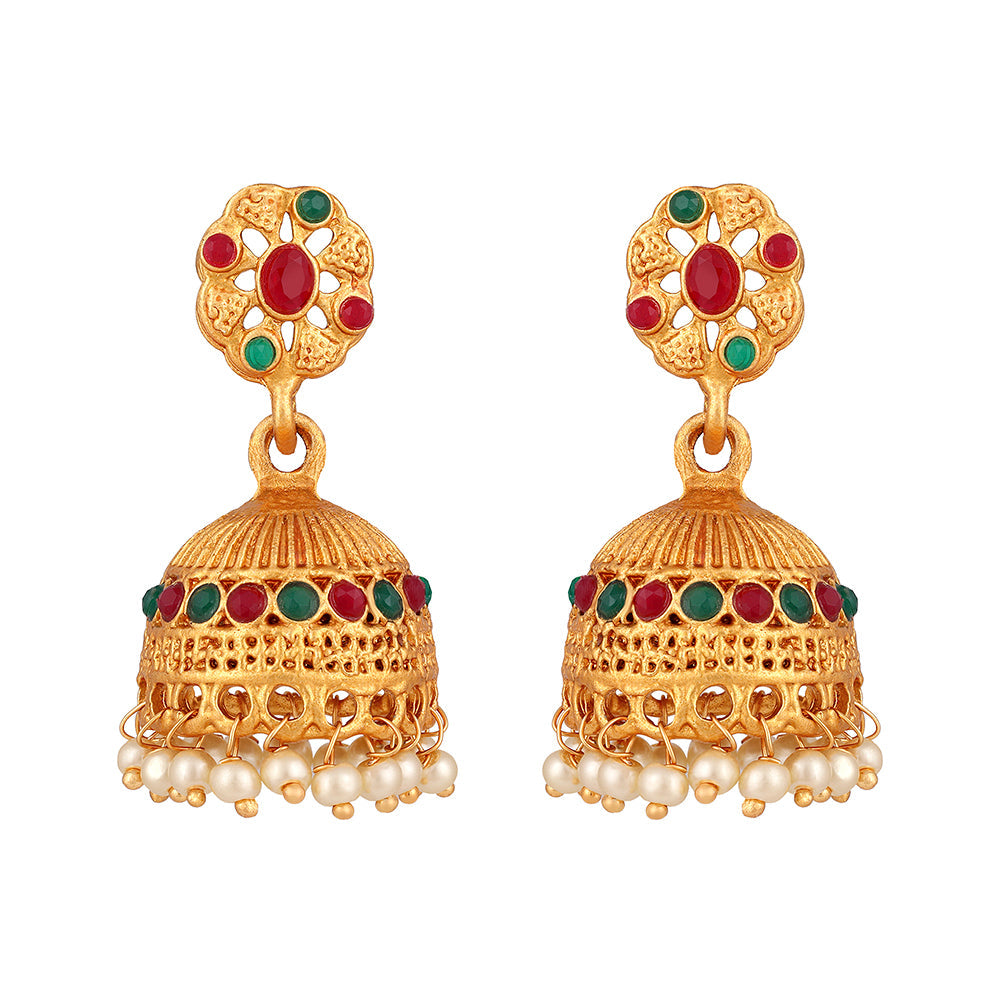 Shrishti Fashion Dazzling Gold Plated Jhumki Earring For Women