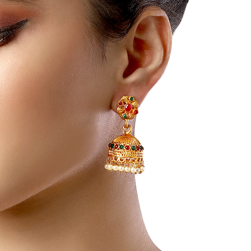 Shrishti Fashion Dazzling Gold Plated Jhumki Earring For Women