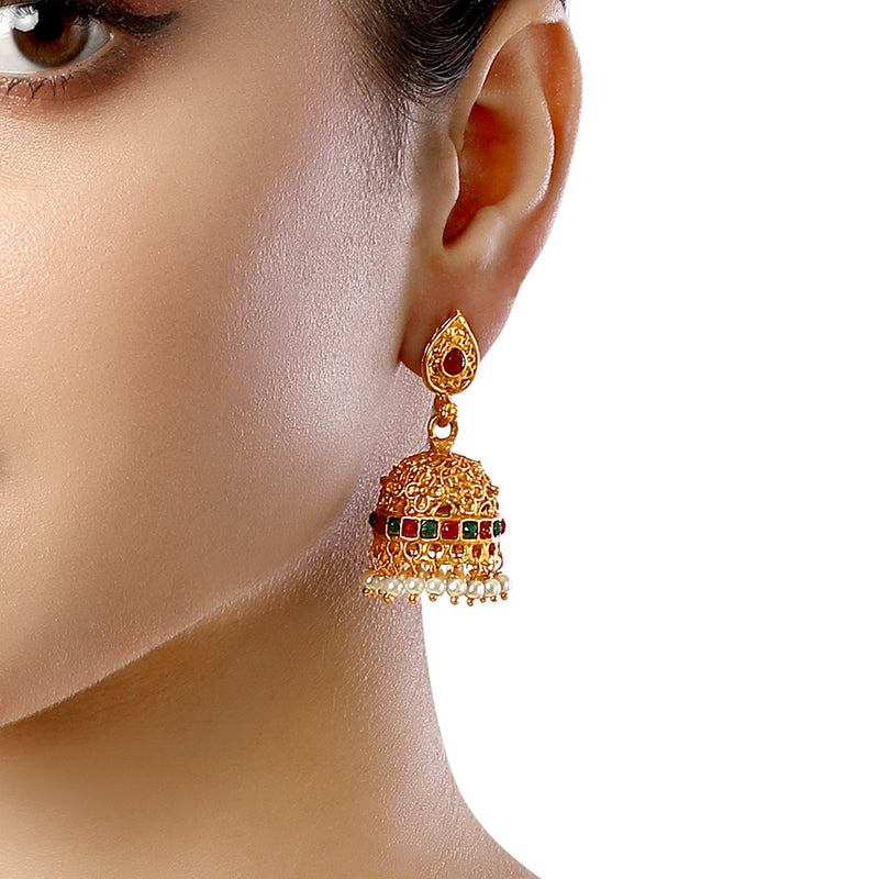 Shrishti Fashion Glorious Gold Plated Jhumki Earring For Women