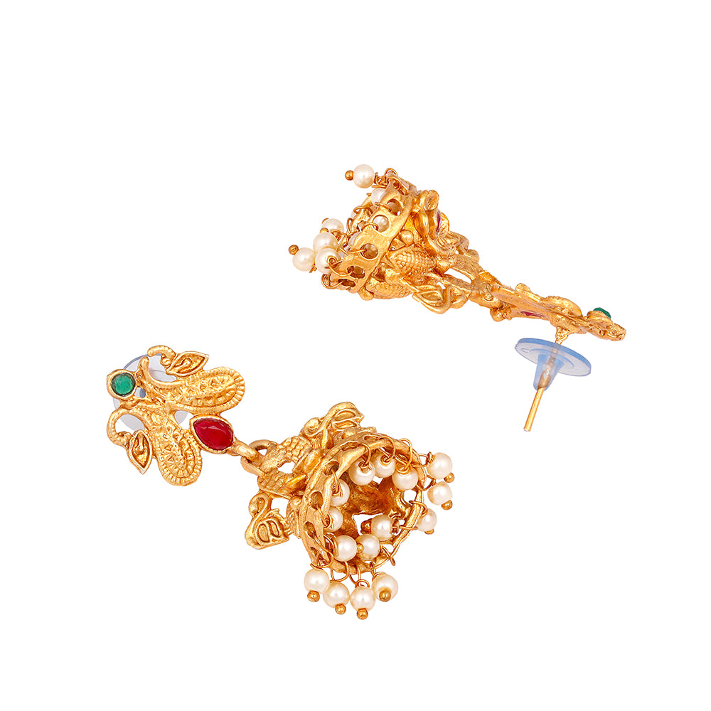 Shrishti Fashion Lavish Paisley Gold Plated Jhumki Earring For Women