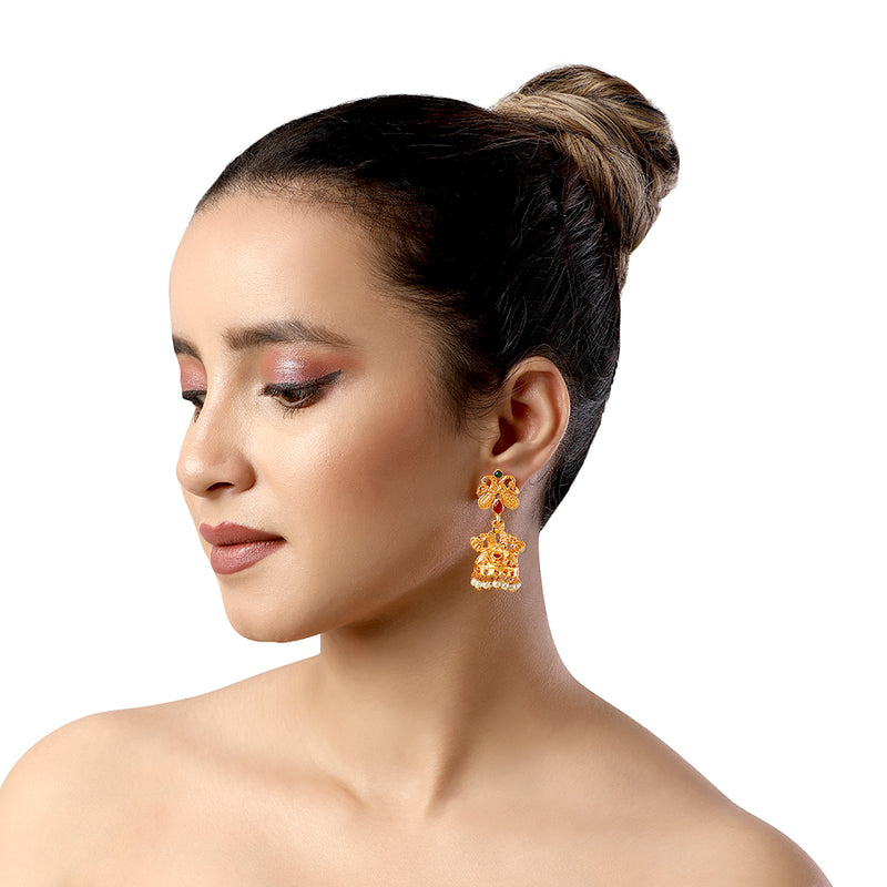 Shrishti Fashion Lavish Paisley Gold Plated Jhumki Earring For Women