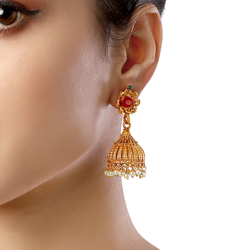 Shrishti Fashion Lovely Gold Plated Jhumki Earring For Women