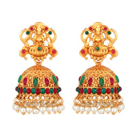 Shrishti Fashion Traditional Laxmi Design Gold Plated Jhumki Earring For Women