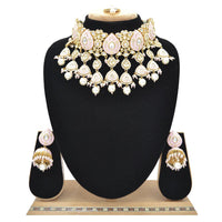 Emerald Kundan Set With Pink Minakari Work - EJKM0022