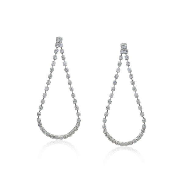 21 Nicole Jewellery Silver Plated Cubic Zirconia Dangler Earrings  - ER-988