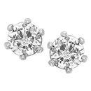 Mahi Rhodium Plated Sparkling Single Crystal Roud Piercing Stud Earring Pair for Men (ER1108701RMen)