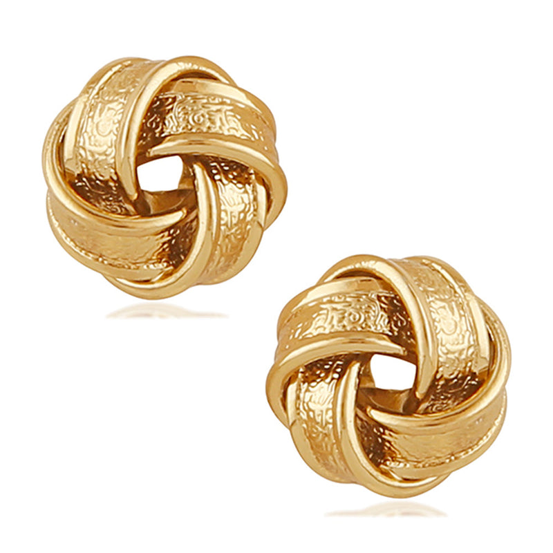 Mahi Gold Plated Pair of Push Back Piercing Stud / Tops Pair of Mens Earrings (ER1109571GMen)