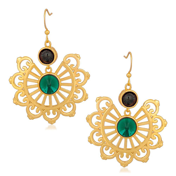 Mahi Gold Plated Dangler Earrings with crystal stones for girls and women