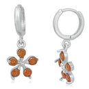 Mahi Rhodium Plated Floral Love Pretty Dangler Earrings With Cubic Zicronia