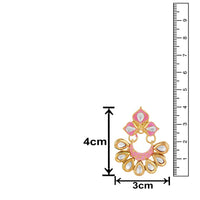 Mahi Traditional Floral Chandbali Kundan and Light Pink Meenakariwork Earrings for Women (ER1109677G)