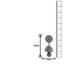 Mahi Meenakari Work Black Artificial Bead Floral Jhumka Drop Earrings for Women (ER1109683R)