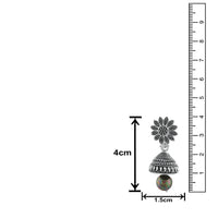 Mahi Meenakari Work Black Artificial Bead Floral Jhumka Drop Earrings for Women (ER1109683R)