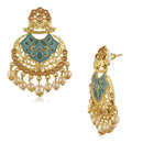 Mahi Traditional Dangler Earrings with Artifical Pearl Green Meenakariwork for Women (ER1109703G)